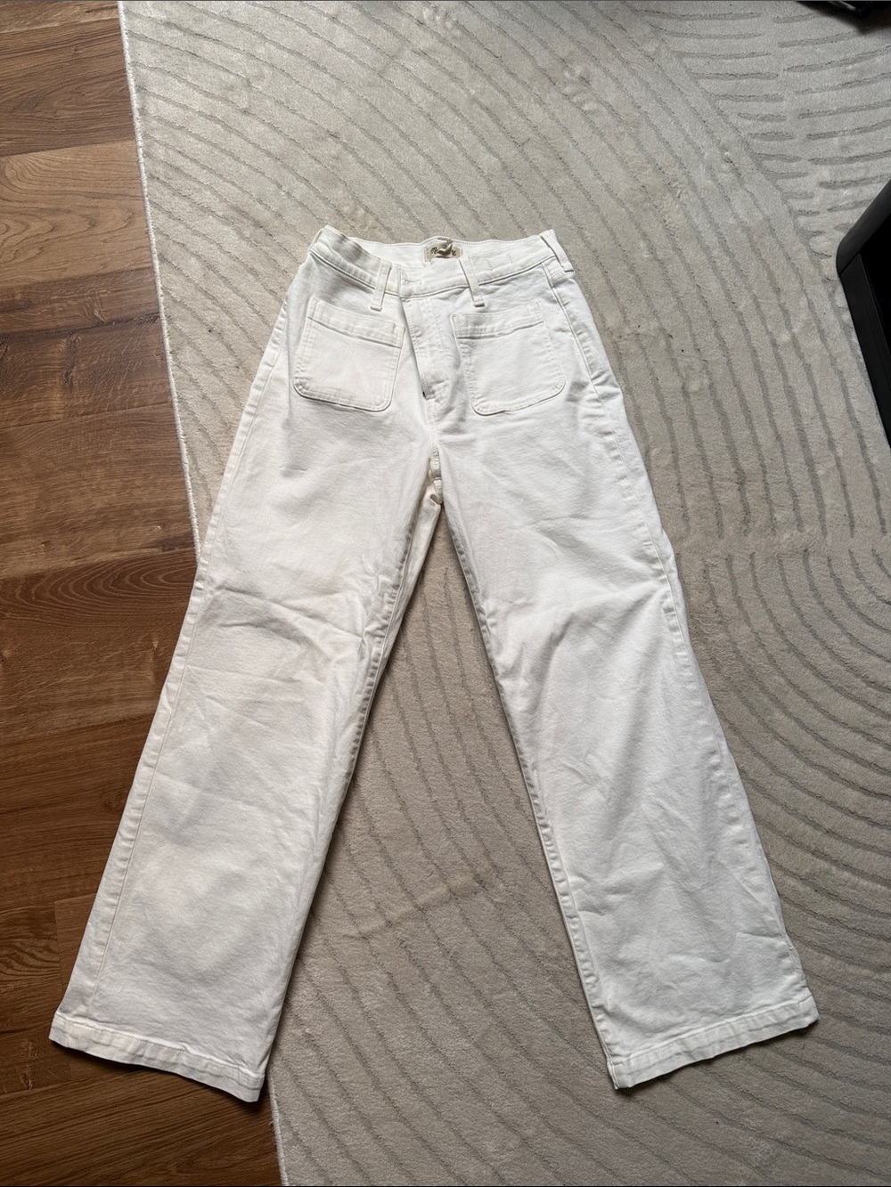 Madewell Wide Leg Pants in White